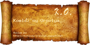 Komlósy Orsolya névjegykártya
